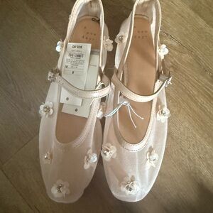 a new day Cream Floral Flats